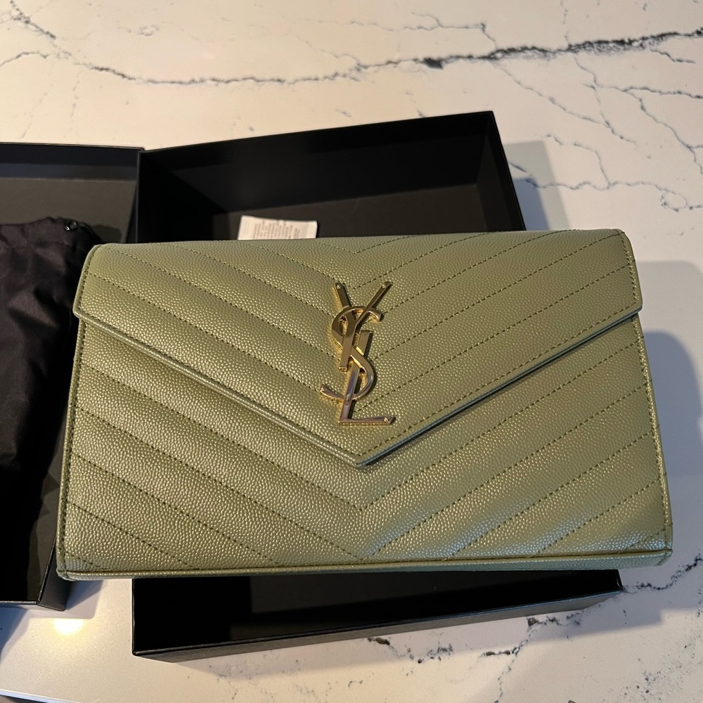 YSL Envelope WOC in Sage Green - Like New